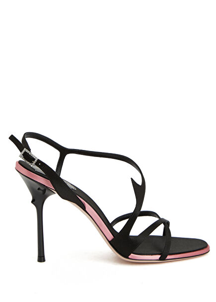 Epine Black Women's Satin Sandals