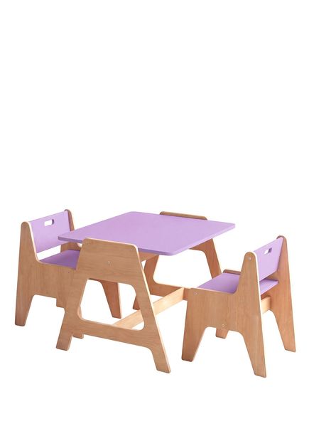 Cotable Lila Ahşap Çocuk Aktivite Masa Takımı