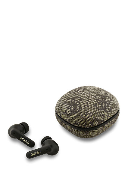 Brown 4G Pattern TWS In-Ear Bluetooth Earphone With Metal Logo