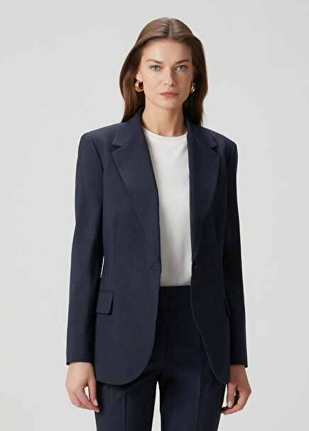 Lynnia Navy Wool Blazer