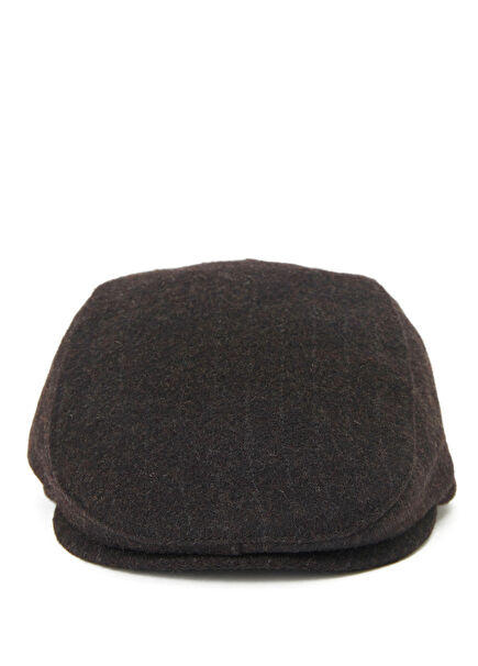 Brown Faint Striped Men's Wool Hat