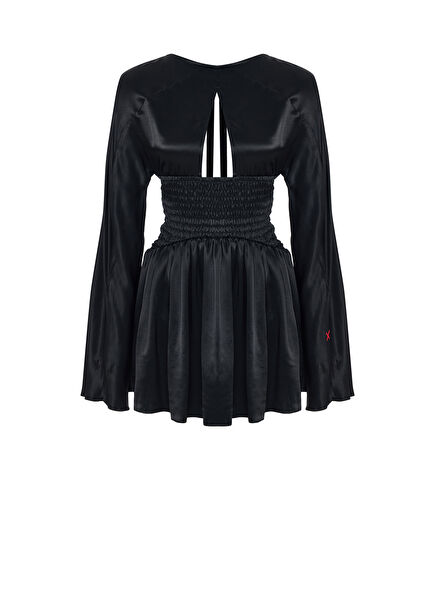 Jet Black Uzun Kollu Kadın Mini Elbise