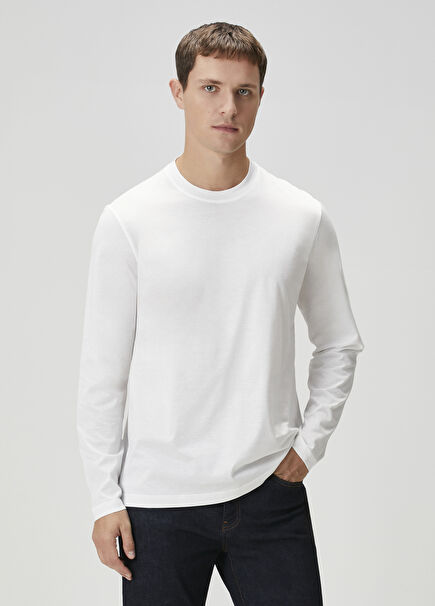 Beyaz Uzun Kollu T-shirt