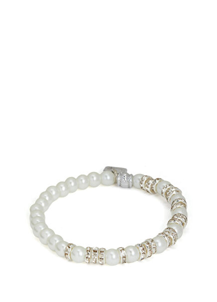 Women's Glass Bracelet With Silver Pearls