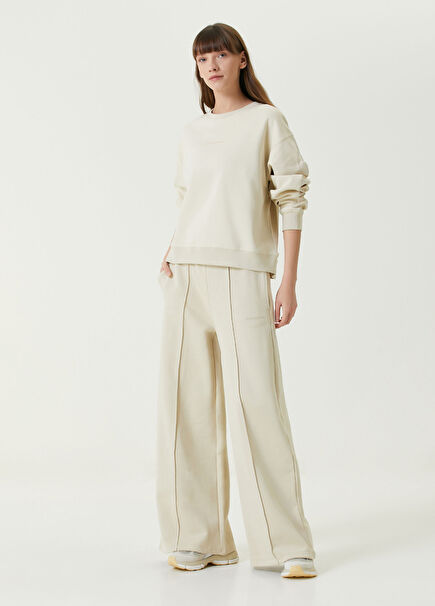 Cream Wide Leg Sweatpants