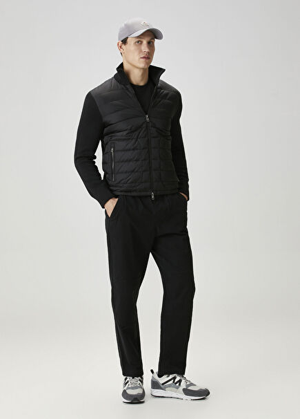 Black Quilted Garnish Coat
