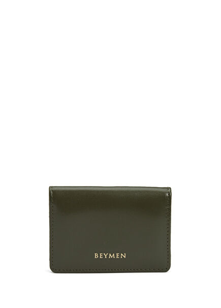 Khaki Women's Leather Card Holder