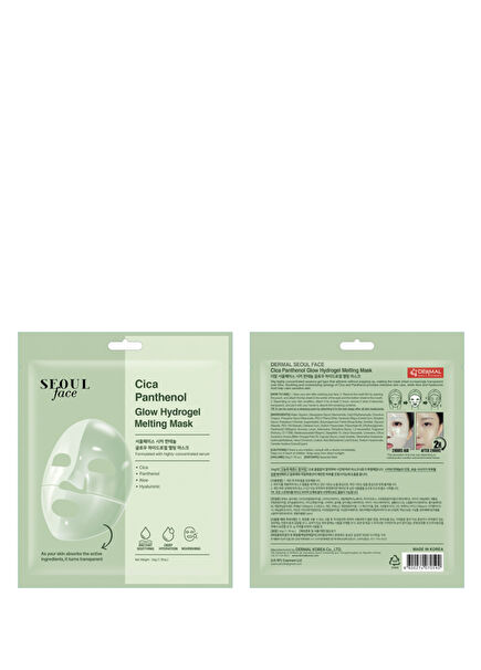 Seoul Face Cica Panthenol Hydrogel Dissolving Moisturizing Gel Face Mask 34 gr
