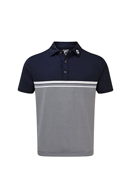 FootJoy Stretch Pique Renk Bloklu Polo Yaka Gry/Wht/Nvy  Golf T-Shirt 90371
