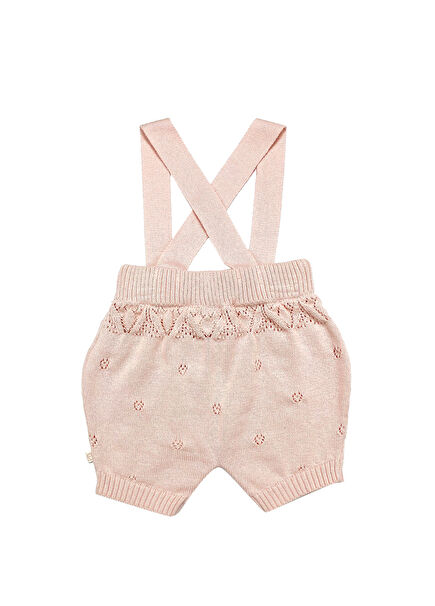 Pembe Organik Pamuk Yazlık Kız Bebek Salopet