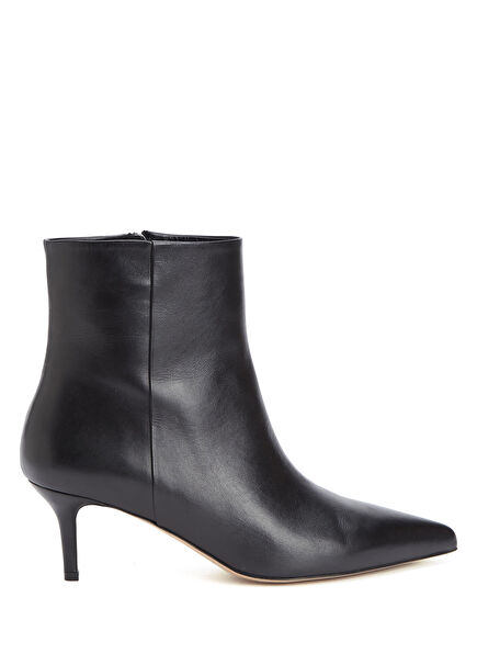 Black Kitten Heel Women's Leather Boots