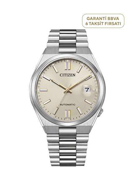 NJ0151-88W Tsuyosa Gümüş Çelik Erkek Kol Saati