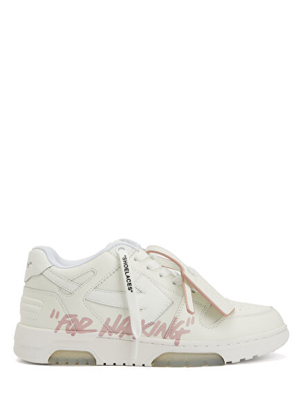 Pink White Women's Leather Sneakers