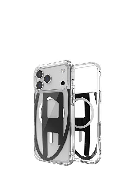 iPhone 17 Pro Max Magsafe Compatible Oval D Metallic Black Phone Case