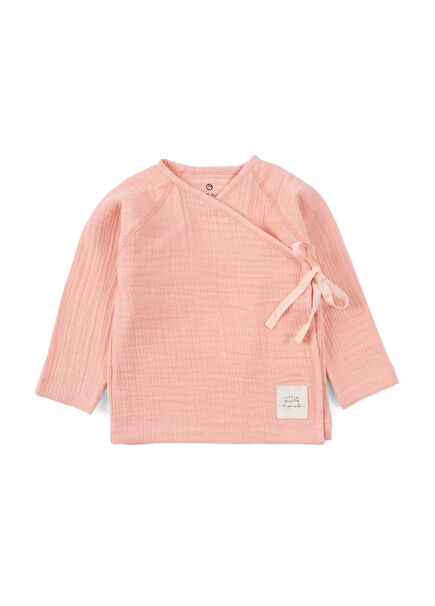 Pink Organic Cotton Muslin Double Breasted Baby Girl Jacket