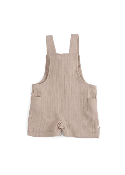 Beige Organic Cotton Muslin Unisex Baby Shorts Salopet