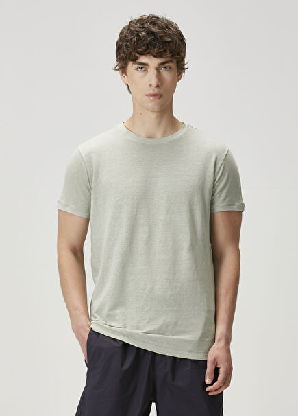 Yeşil Keten T-shirt