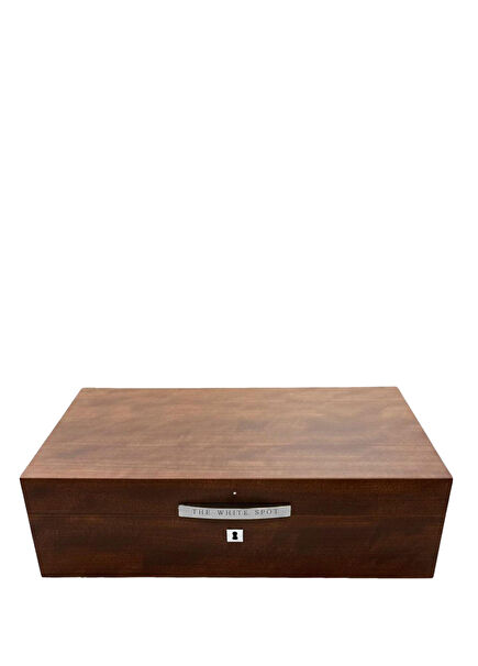 The White Spot Humidor Makore 100's Brown Cigar Box