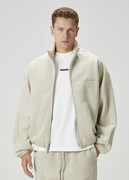 Light Grey Logo Embroidered Jacket