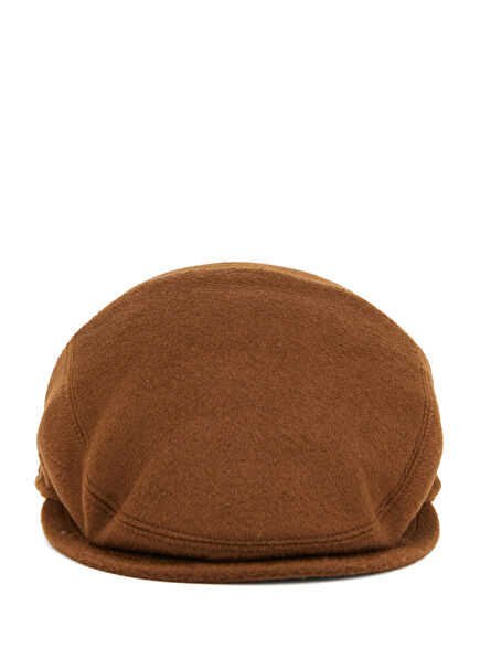 Vincenzo Camel Men's Wool Flat Cap