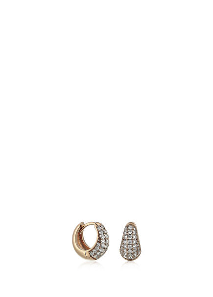 Pave 14K Rose Gold Women's Diamond Earrings
