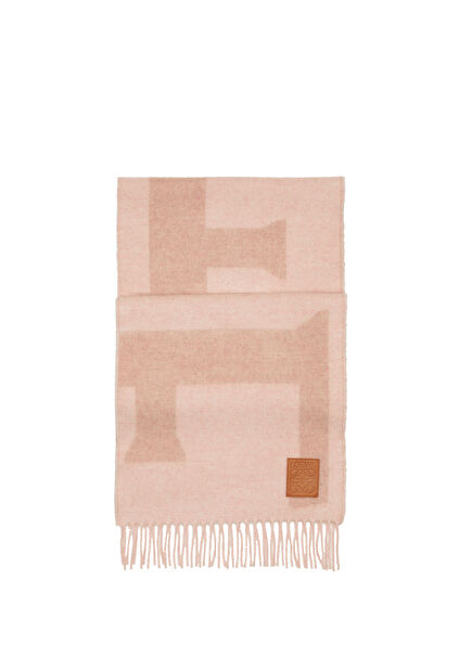 Women's Cashmere Scarf with Pink Logo