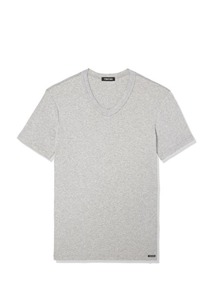 Grey Logo Detailed Pajama Top