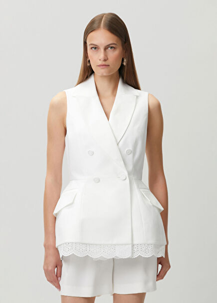 White Double-Breasted Vest