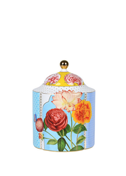 Royal Yellow Blue Porcelain Storage Container