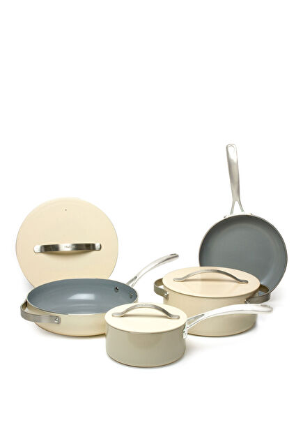 Alia Krem 7 Parça Seramik Tencere Seti