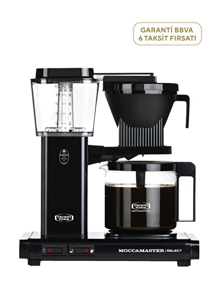 KGB Select Black Filter Coffee Machine with Glass Pot