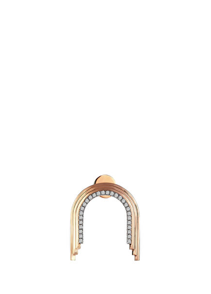 Concave Arch Pırlantalı Kadın Altın Küpe