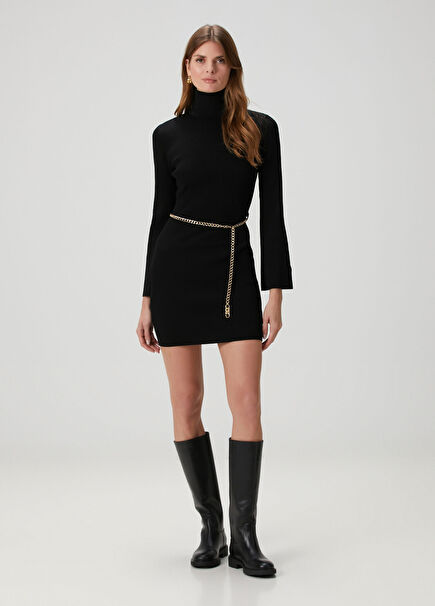 Black Mini Knit Dress