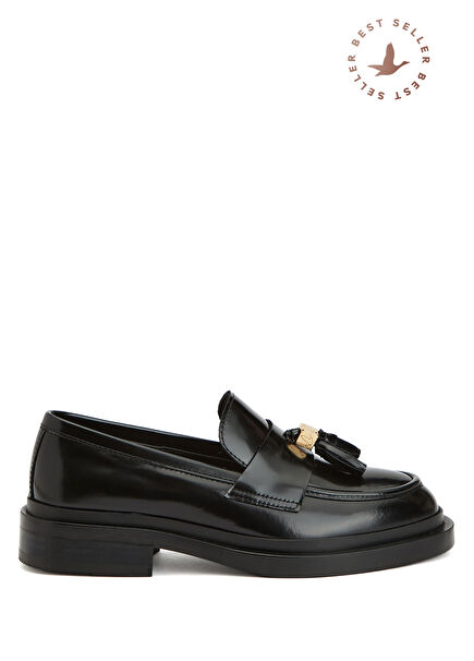 Black Women's Leather Loafer
