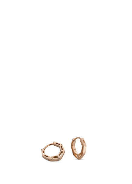Mini Hoop Rosegold Gold-Plated Brass Women's Earrings