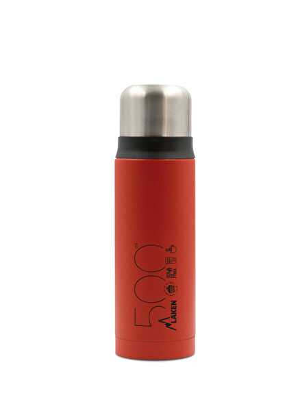 Red Steel Cup Lid Thermos Bottle 0.50 L