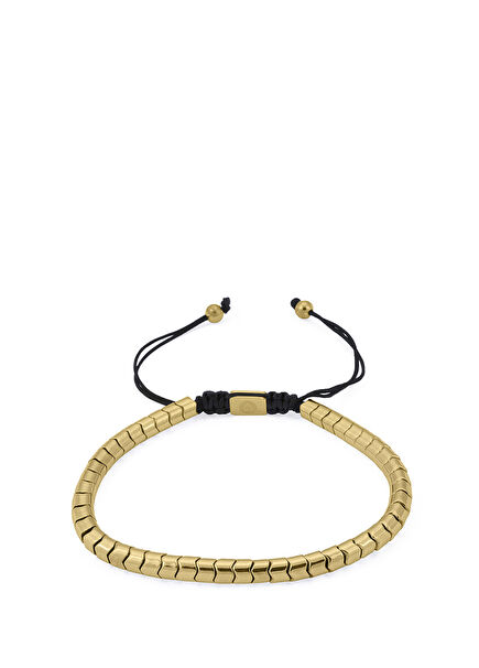 Hematit Altın Kaplama Çelik Erkek Bileklik