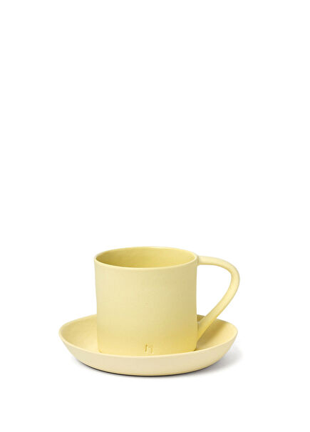 Lemon Porcelain Turkish Coffee Cup and Saucer 90 ml