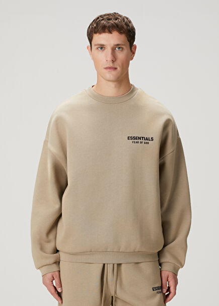 Tan Logo Printed Sweatshirt