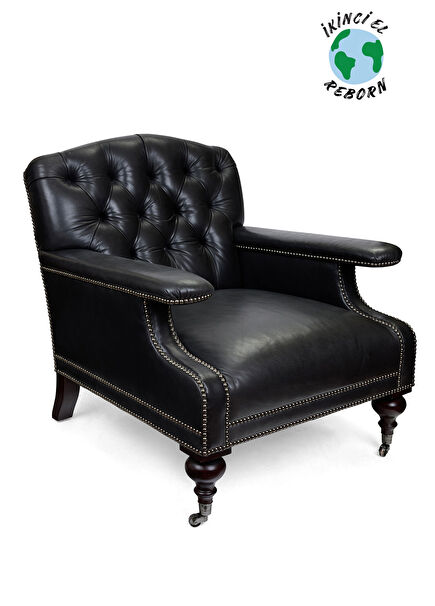 Ralph Lauren Home Alfred Chair Siyah Deri Berjer