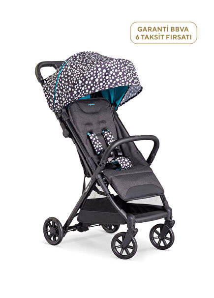 Quid 2+ Private Collection Polka Black One-Hand Folding Cabin Size Stroller