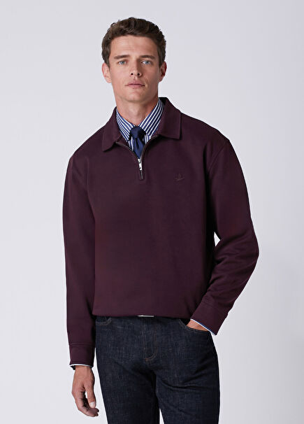Plum Polo Interlock Sweatshirt