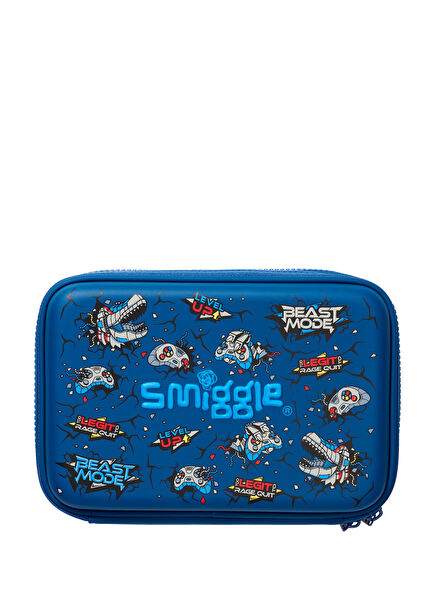 Fly High Lacivert Dinozor Desenli Çift Katlı Kalem Kutusu