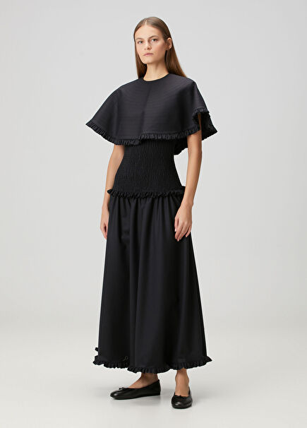 Nasrin Lacivert Maxi Yün Elbise