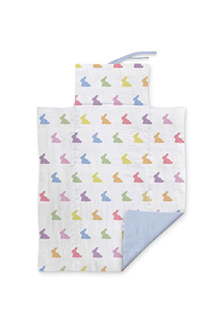 Rainbow Lapin Blue Muslin Baby Diaper Mat