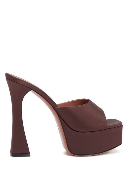 Dalida Dark Brown Women's Silk Slippers