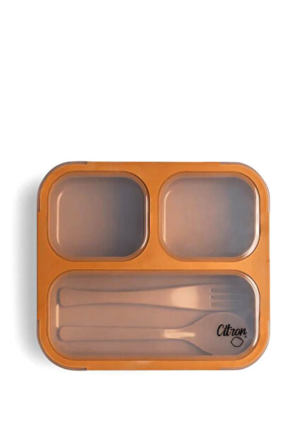 Bento Karamel Çatal ve Kaşıklı Beslenme Kutusu Seti