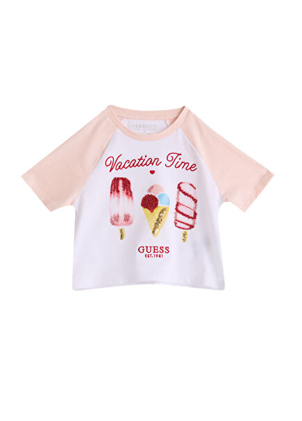 Pembe Kısa Kollu Kız Çocuk T-Shirt 