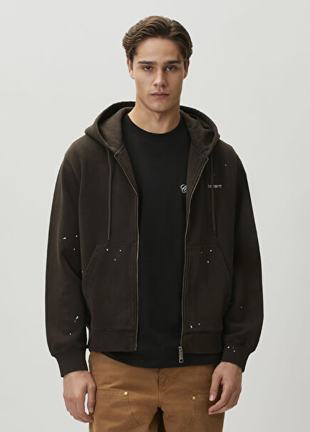 Painter Brown Hooded Sweatshirt