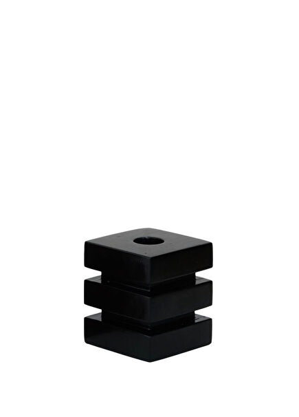 De Stijl Siyah Ahşap Kübik Şamdan